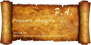 Poszert Alojzia névjegykártya